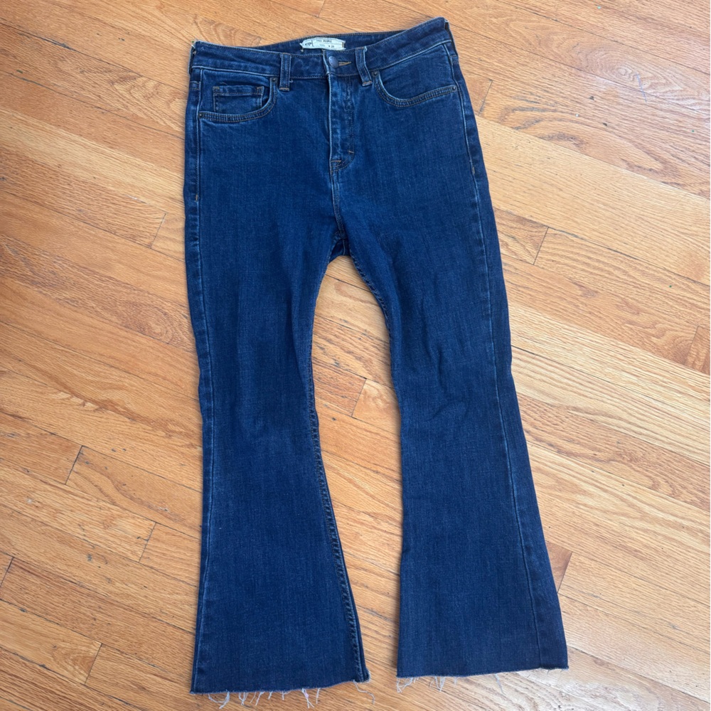 Free People High Waisted Flare Jeans size 26 dark wash